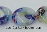 CLG518 16 inches 16mm flat round lampwork glass beads wholesale