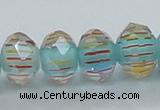 CLG53 13 inches 9*12mm faceted rondelle handmade lampwork beads