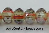 CLG56 13 inches 9*12mm faceted rondelle handmade lampwork beads