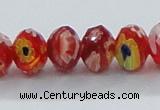 CLG63 15 inches 8*10mm faceted rondelle handmade lampwork beads