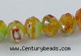 CLG64 15 inches 8*10mm faceted rondelle handmade lampwork beads