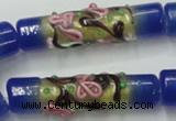 CLG787 15.5 inches 10*40mm cylinder lampwork glass beads wholesale