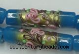 CLG788 15.5 inches 10*40mm cylinder lampwork glass beads wholesale