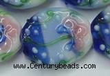 CLG802 15.5 inches 22*28mm oval lampwork glass beads wholesale