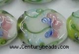 CLG803 15.5 inches 22*28mm oval lampwork glass beads wholesale