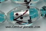 CLG857 15.5 inches 16*28mm rice lampwork glass beads wholesale