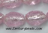 CLG884 2PCS 16 inches 12*18mm oval lampwork glass beads wholesale