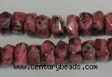 CLJ247 15.5 inches 6*11mm faceted nuggets dyed sesame jasper beads