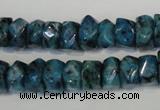 CLJ250 15.5 inches 6*11mm faceted nuggets dyed sesame jasper beads