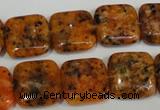 CLJ271 15.5 inches 16*16mm square dyed sesame jasper beads wholesale