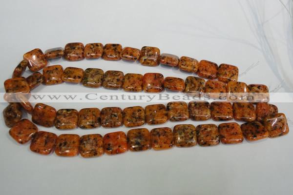 CLJ271 15.5 inches 16*16mm square dyed sesame jasper beads wholesale