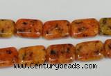 CLJ281 15.5 inches 10*14mm rectangle dyed sesame jasper beads wholesale