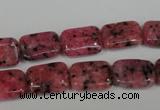 CLJ282 15.5 inches 10*14mm rectangle dyed sesame jasper beads wholesale