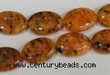 CLJ322 15.5 inches 13*18mm oval dyed sesame jasper beads wholesale