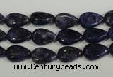 CLJ332 15.5 inches 8*12mm flat teardrop dyed sesame jasper beads