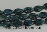 CLJ333 15.5 inches 8*12mm flat teardrop dyed sesame jasper beads