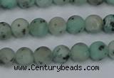 CLJ410 15.5 inches 4mm round matte sesame jasper beads wholesale