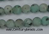 CLJ411 15.5 inches 6mm round matte sesame jasper beads wholesale