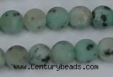 CLJ412 15.5 inches 8mm round matte sesame jasper beads wholesale