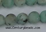 CLJ414 15.5 inches 12mm round matte sesame jasper beads wholesale