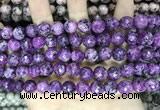 CLJ571 15 inches 10mm faceted 

round sesame jasper beads