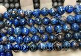 CLJ574 15 inches 10mm faceted round sesame jasper beads