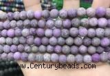 CLJ586 15 inches 8mm round matte sesame jasper beads
