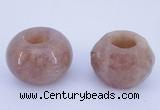 CLO21 19*30mm rondelle loose strawberry quartz gemstone beads wholesale