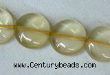 CLQ04 15.5 inches 12mm coin natural lemon quartz beads Wholesale