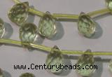 CLQ250 Top-drilled 8*12mm faceted teardrop natural lemon quartz beads