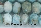 CLR104 15.5 inches 5*9mm faceted rondelle larimar gemstone beads