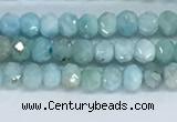 CLR108 15.5 inches 2*3mm faceted rondelle natural larimar beads