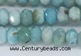 CLR109 15.5 inches 2.5*4mm faceted rondelle natural larimar beads