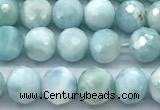 CLR163 15 inches 6mm faceted round larimar gemstone beads