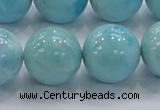 CLR23 15.5 inches 18mm round grade AA natural larimar gemstone beads