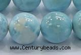 CLR24 15.5 inches 20mm round grade AA natural larimar gemstone beads