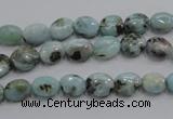 CLR35 15.5 inches 6*8mm oval natural larimar gemstone beads