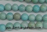 CLR350 15.5 inches 4mm round dyed larimar gemstone beads