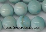 CLR355 15.5 inches 14mm round dyed larimar gemstone beads