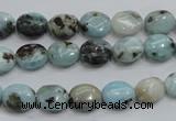 CLR36 15.5 inches 8*10mm oval natural larimar gemstone beads