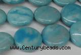 CLR362 15.5 inches 14mm flat round dyed larimar gemstone beads