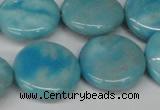 CLR365 15.5 inches 20mm flat round dyed larimar gemstone beads