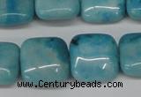 CLR382 15.5 inches 14*14mm square dyed larimar gemstone beads