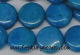 CLR416 15.5 inches 25mm flat round dyed larimar gemstone beads