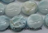 CLR85 15.5 inches 12mm flat round larimar gemstone beads