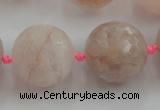 CLS111 15.5 inches 25mm faceted round large pink quartz beads