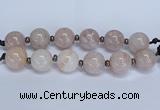 CLS250 7.5 inches 30mm round large pink quartz beads wholesale