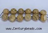 CLS253 7.5 inches 30mm round large picture jasper beads