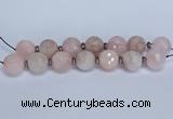 CLS300 7.5 inches 25mm faceted round large pink quartz beads