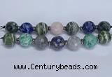 CLS305 7.5 inches 25mm faceted round mixed gemstone beads